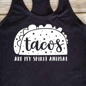 Tacos are my spirit animal ladies black tank top